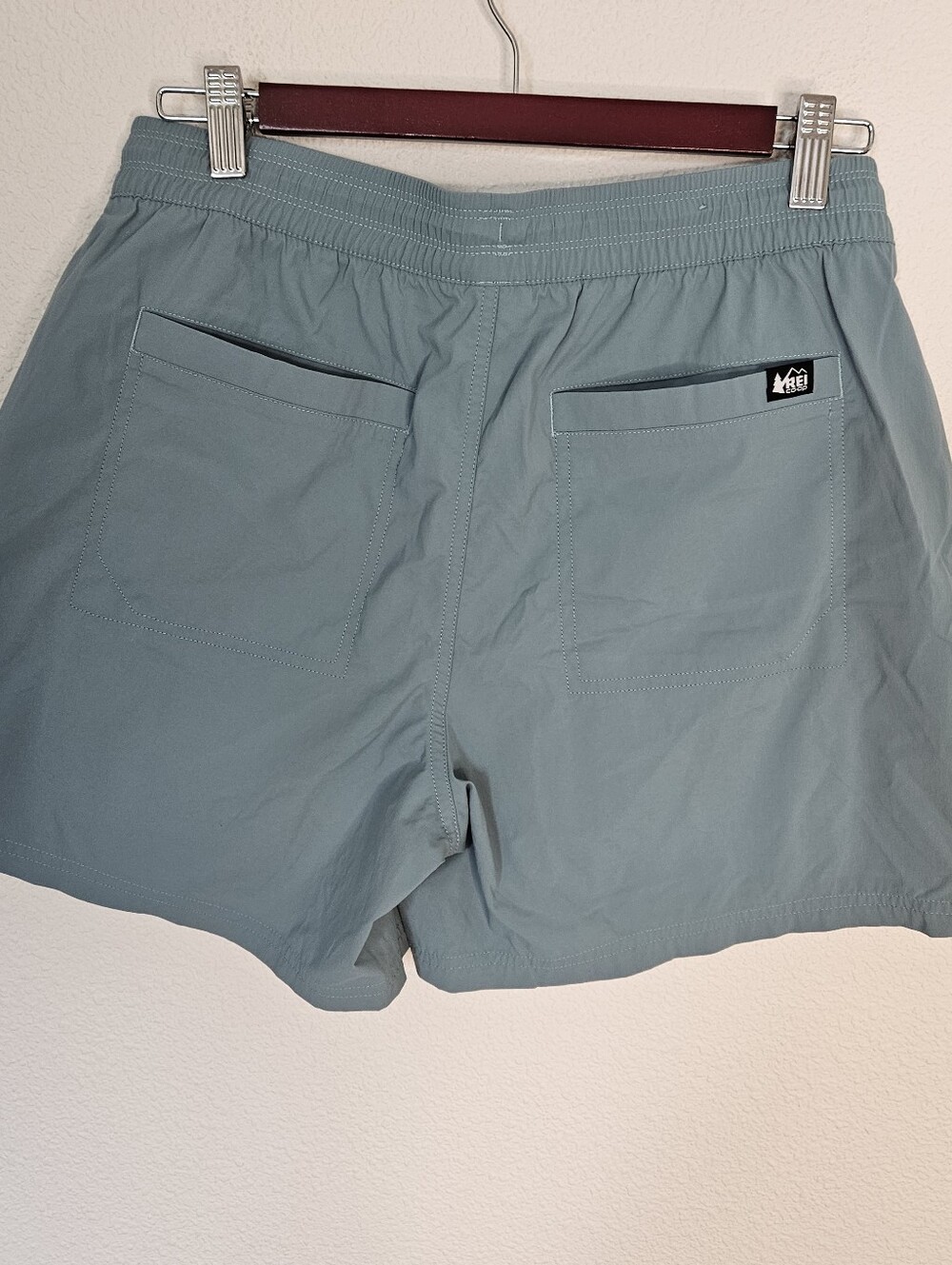 REI Nylon Shorts Blue Elastic Waist Drawstring Pockets M - Picture 2 of 6